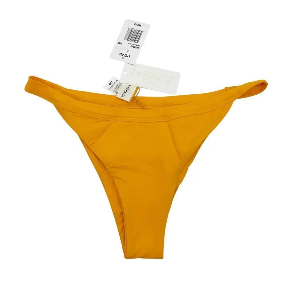 L*Space Camdyn Bikini Bottoms High Cut Bitsy Mango Size Large NEW
